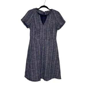 Banana Republic Elegant Navy Blue Tweed Dress